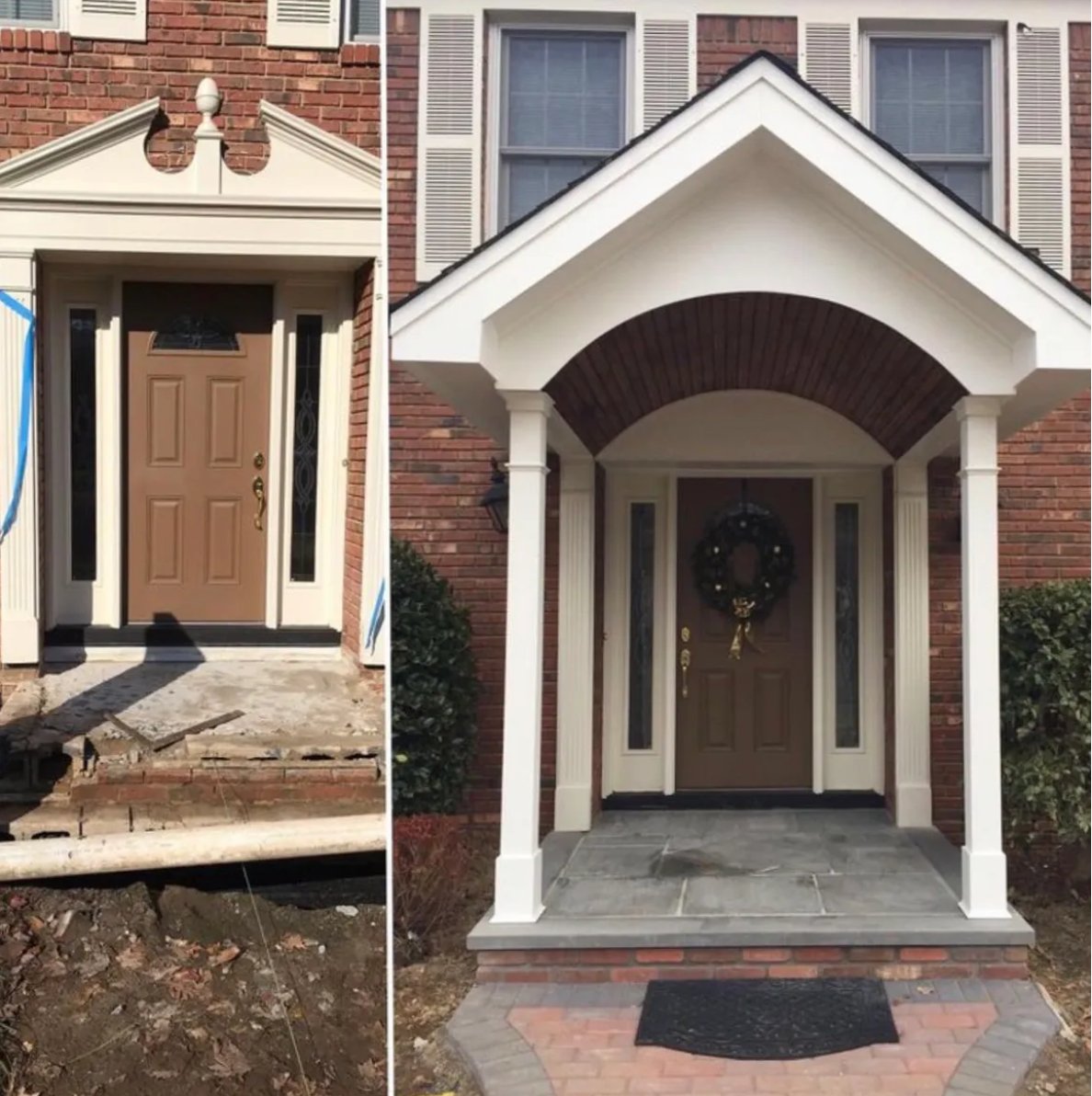 Front entrance portico transformation
